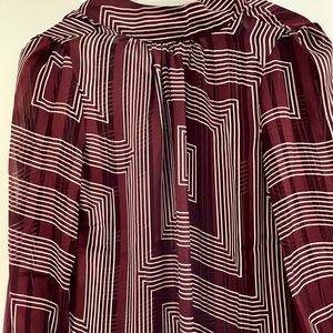 H&M Burgundy and White blouse